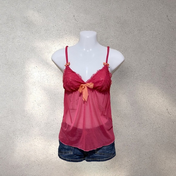 Cosmopolitan Pink & Orange Sheer Cami Top - Picture 1 of 3